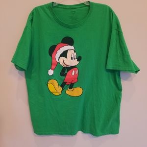 Disney Mickey Mouse Christmas Tee Green, size XL , unisex